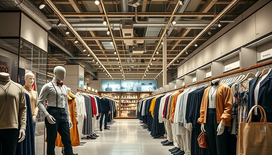 Retail store interior with mannequins and track lighting
